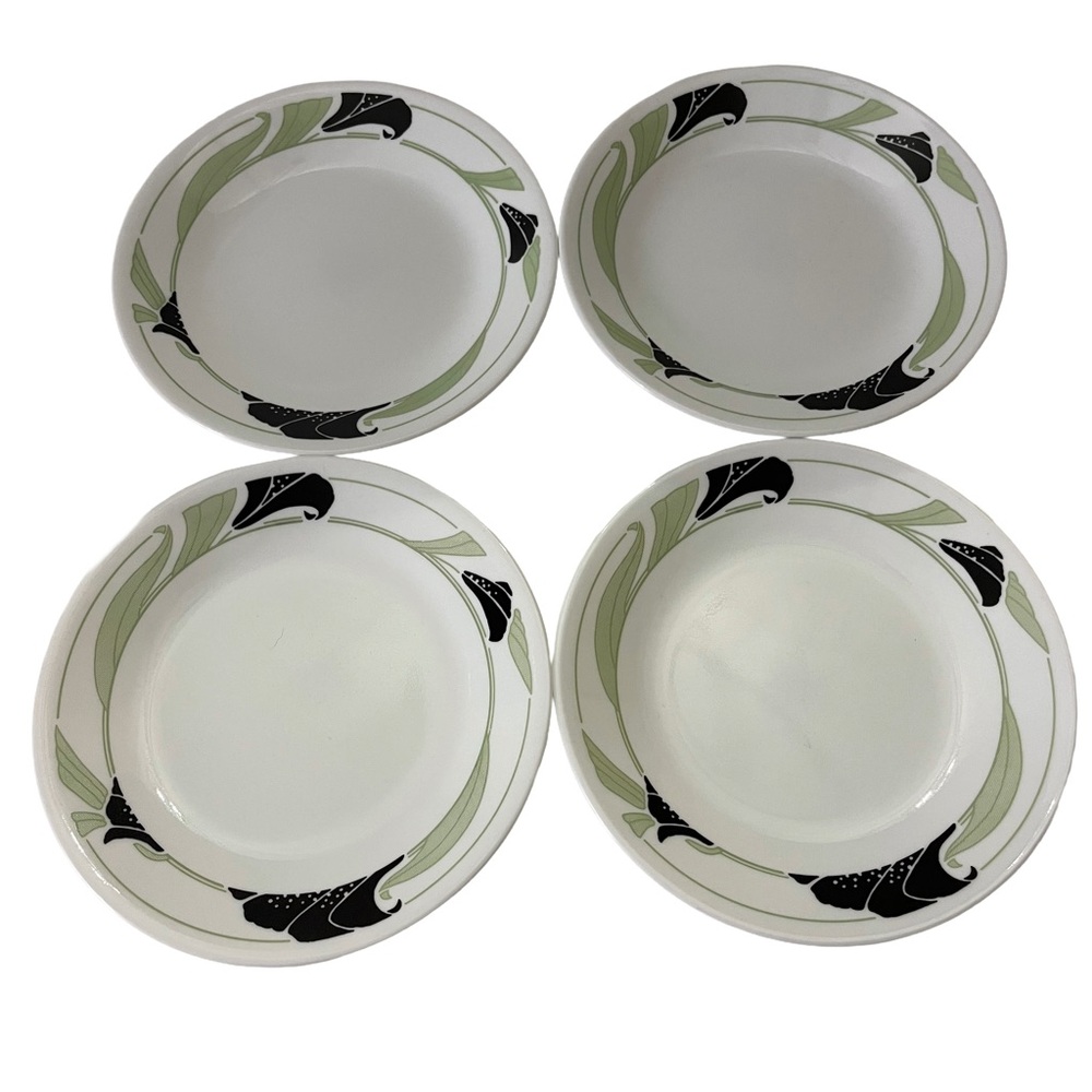 Vintage 90’s Corelle by Corning Black Orchid Dinner Plates Discontinued Pattern